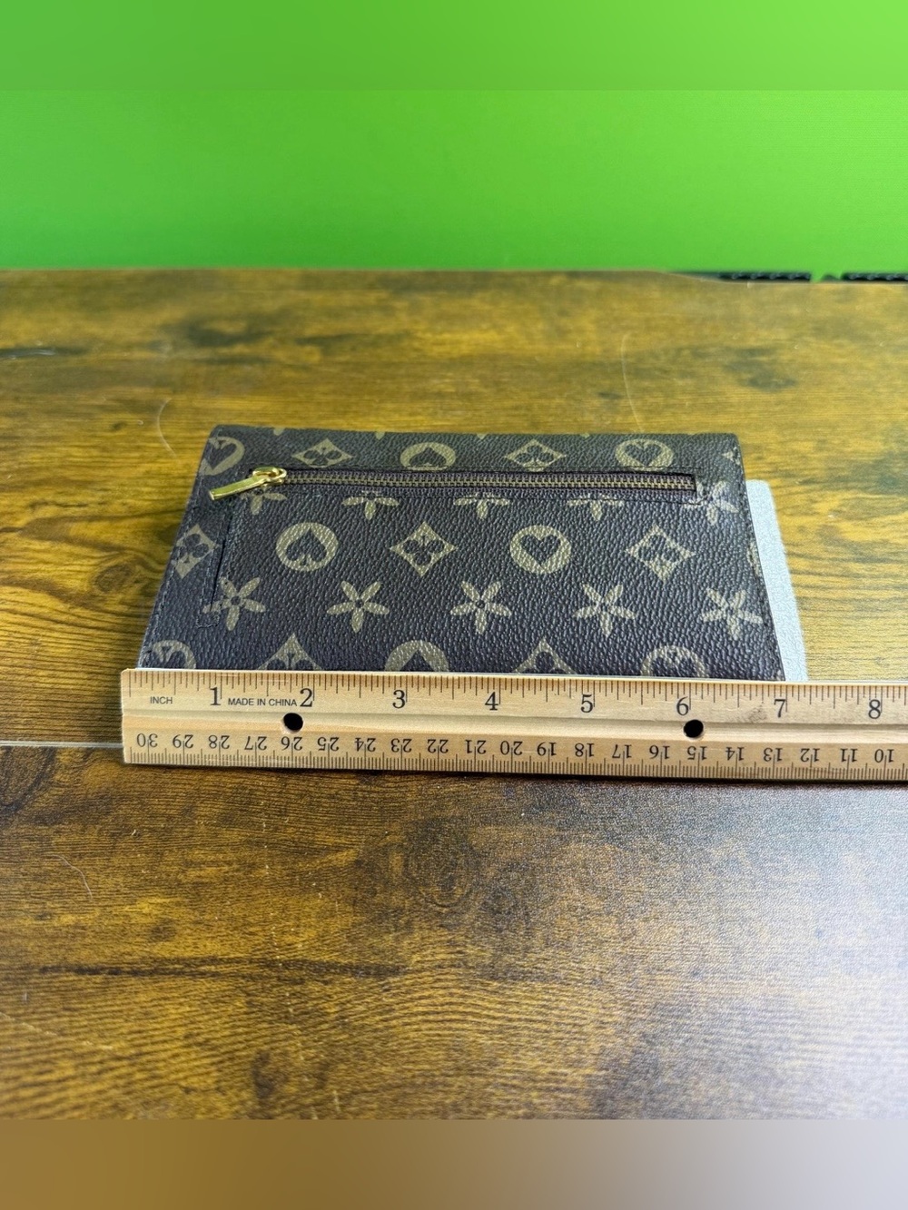 Brown Monogram-Pattern Envelope Styled Wallet - Picture 5 of 6